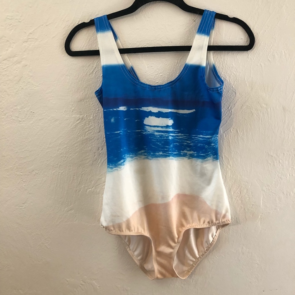 Ocean print one piece swimsuit